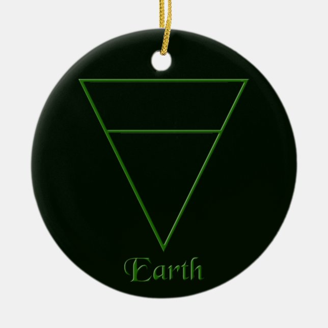 Falln Pagan Earth Inslag Symbol Julgransprydnad Keramik (Framsidan)