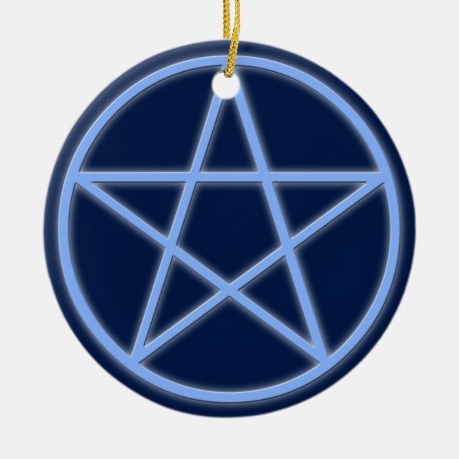 Falln Pagan Pentacle Julgransprydnad Keramik (Framsidan)
