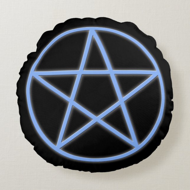 Falln Pagan Pentacle Rund Kudde (Framsidan)
