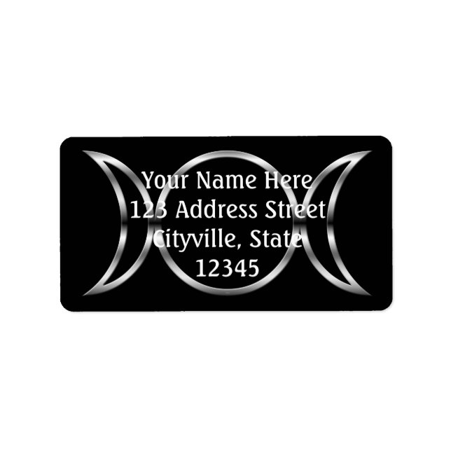 Falln Pagan Triple Goddess Symbol Adressetikett (Framsidan)