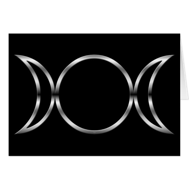 Falln Pagan Triple Goddess Symbol OBS Kort (Framsidan Horizontal)