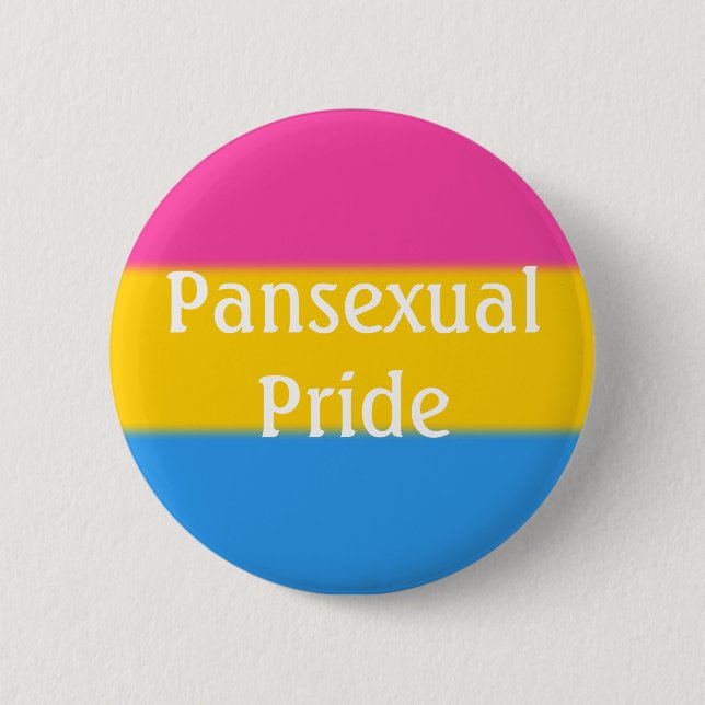Falln Pansexual Pride Flagga (text) Knapp (Framsida)