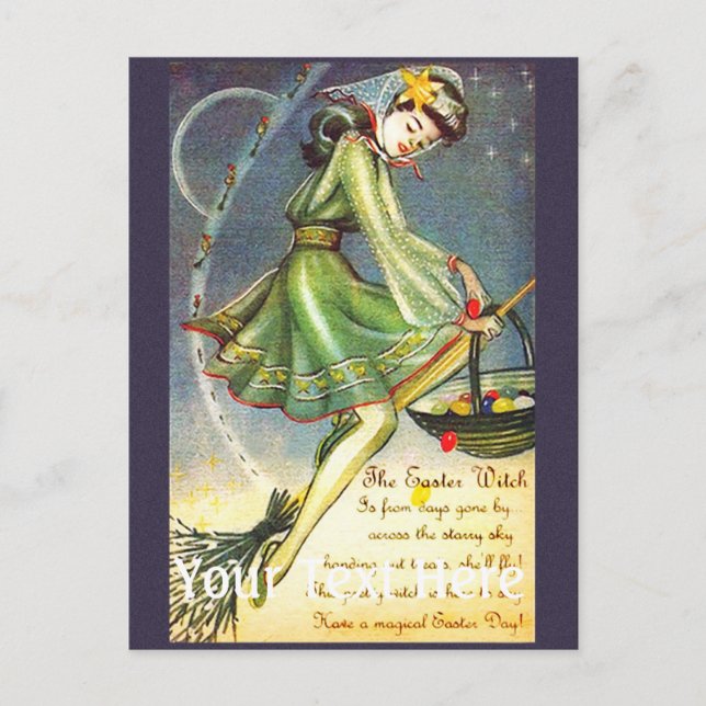 Falln Påsk Witch Helg Vykort (Framsida)