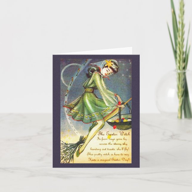 Falln Påsk Witch Helgkort (Framsida)
