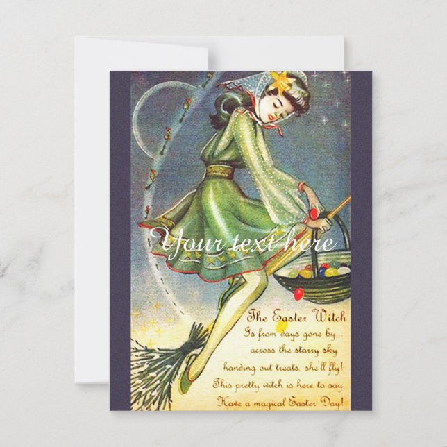 Falln Påsk Witch Julkort (Framsida)