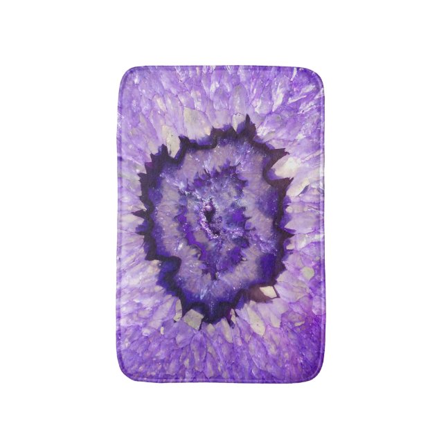 Falln purpurfärgad Agate Geode Badrumsmatta (Framsidan (Vertikal))