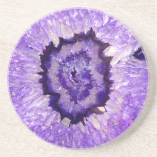 Falln purpurfärgad Agate Geode Underlägg Sandsten