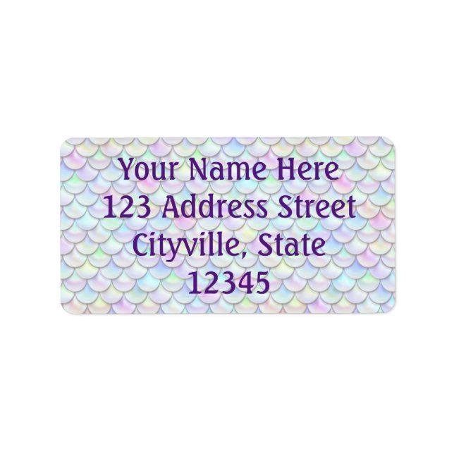 Falln Rainbow Bubble Sjöjungfru Scales Adressetikett (Framsidan)