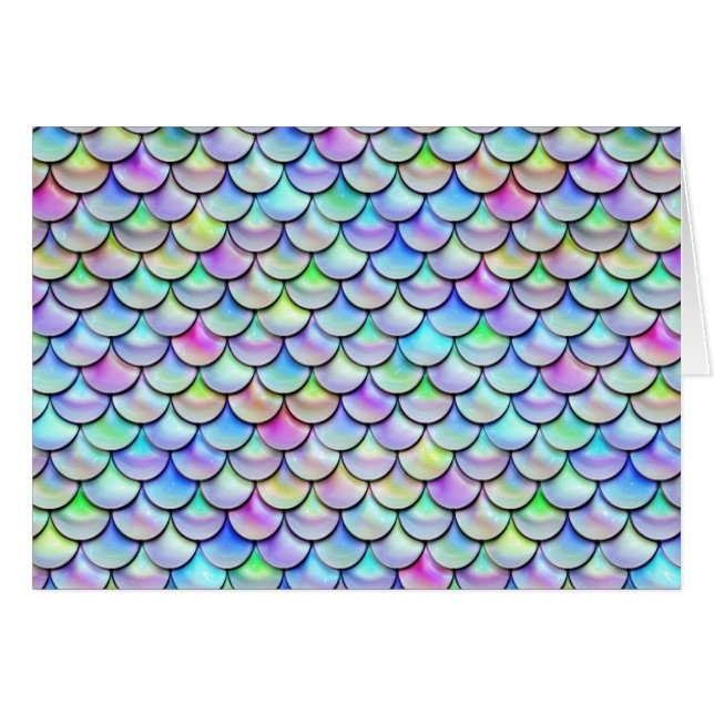 Falln Rainbow Bubble Sjöjungfru Scales Hälsningskort (Framsidan Horizontal)