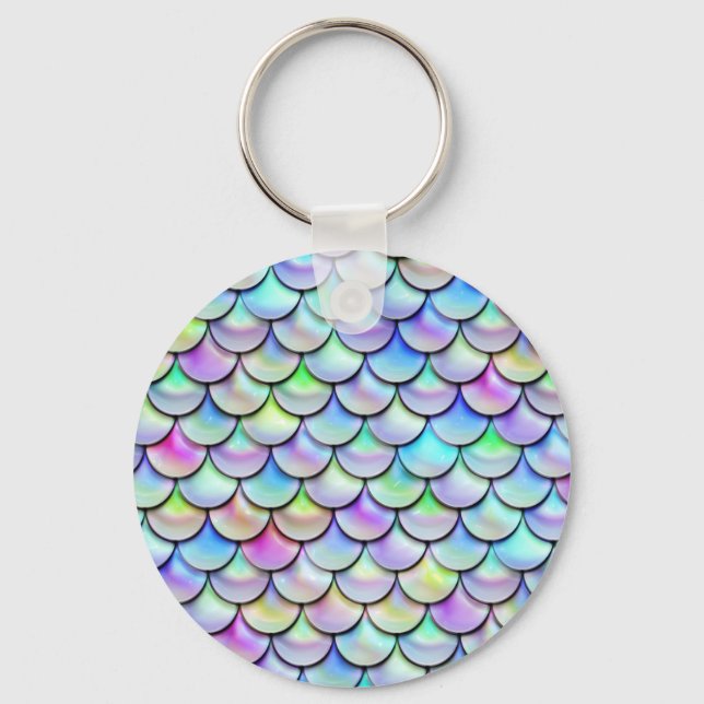Falln Rainbow Bubble Sjöjungfru Scales Nyckelring (Framsida)