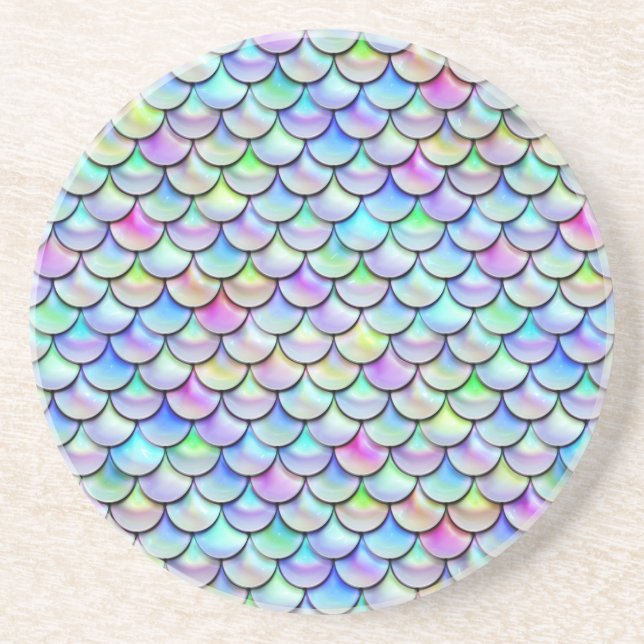 Falln Rainbow Bubble Sjöjungfru Scales Underlägg Sandsten (Framsidan)