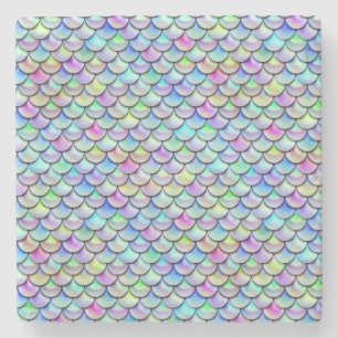 Falln Rainbow Bubble Sjöjungfru Scales Underlägg Sten