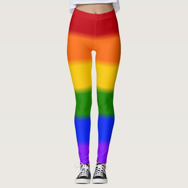 Falln Rainbow Gay pride Flagga Leggings (Framsida)