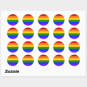 Falln Rainbow Gay pride Flagga Runt Klistermärke