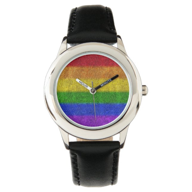 Falln Rainbow Glitter-övertoning Armbandsur (Framsida)