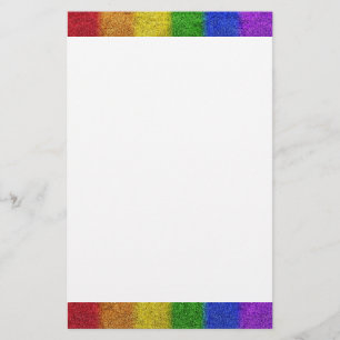 Falln Rainbow Glitter-övertoning Brevpapper