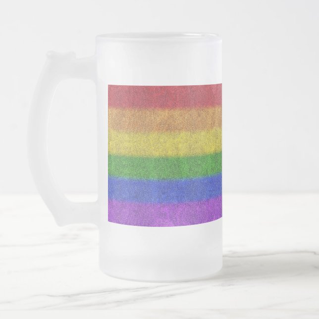 Falln Rainbow Glitter-övertoning Frostat Ölglas (Vänster)