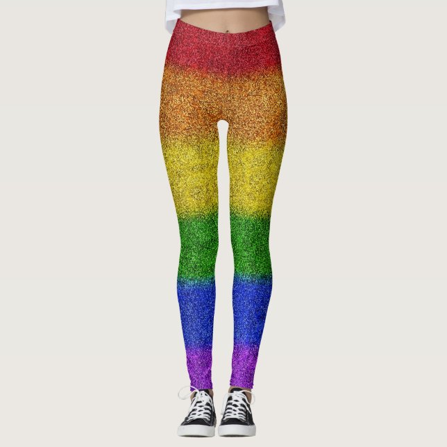 Falln Rainbow Glitter-övertoning Leggings (Framsida)