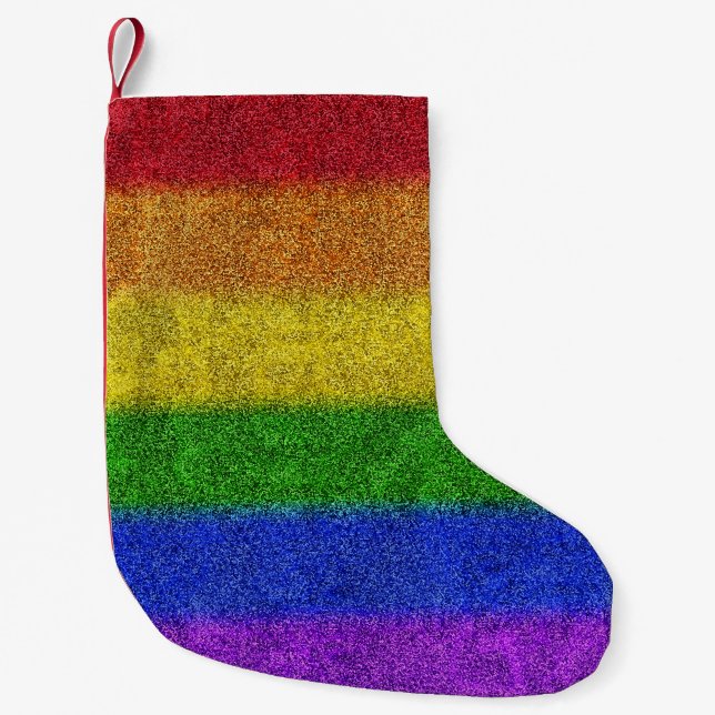 Falln Rainbow Glitter-övertoning Liten Julstrumpa (Framsidan)
