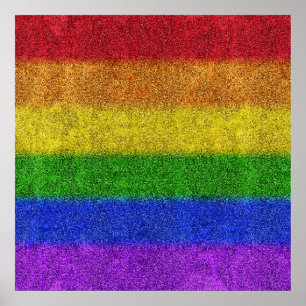 Falln Rainbow Glitter-övertoning Poster