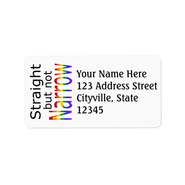 Falln Rak men inte smal (svart text) Adressetikett (Framsidan)