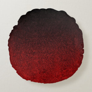 Falln Red & Black Glitter-övertoning Rund Kudde