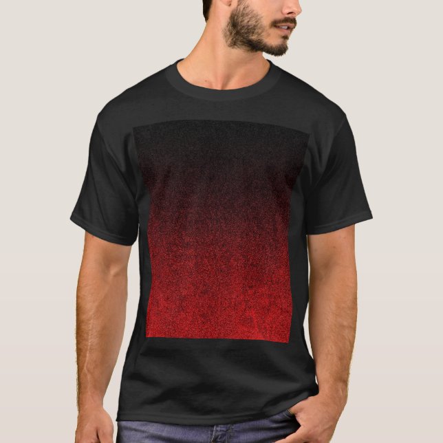 Falln Red & Black Glitter-övertoning Tee (Framsida)