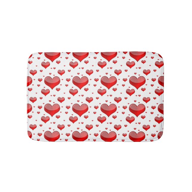 Falln Red Hearts (Du väljer Bakgrund Färg!) Badrumsmatta (Framsidan)