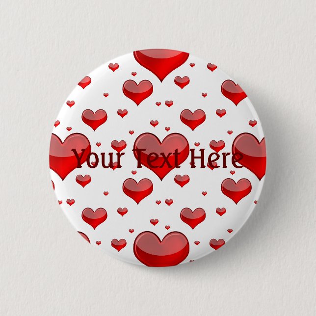 Falln Red Hearts (Du väljer Bakgrund Färg!) Knapp (Framsida)
