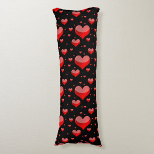 Falln Red Hearts (Du väljer Bakgrund Färg!) Kroppskudde