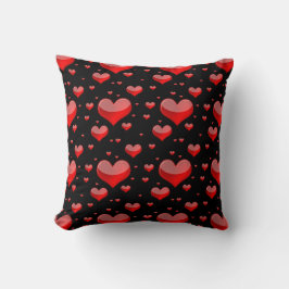 Falln Red Hearts (Du väljer Bakgrund Färg!) Kudde