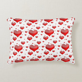 Falln Red Hearts (Du väljer Bakgrund Färg!) Prydnadskudde