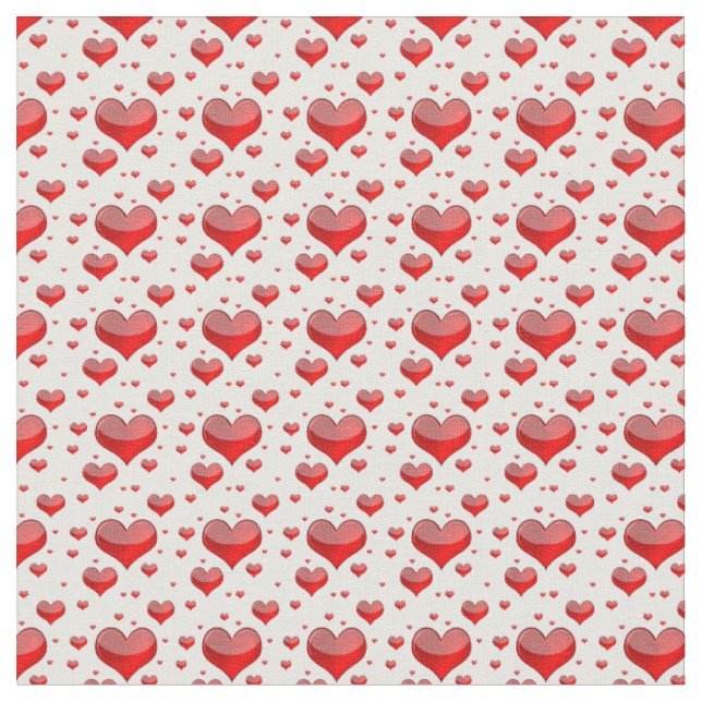 Falln Red Hearts (Du väljer Bakgrund Färg!) Tyg (Närbild)