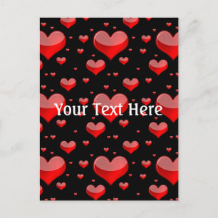 Falln Red Hearts (Du väljer Bakgrund Färg!) Vykort