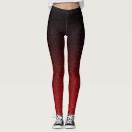 Falln röd & svart glitterlutning leggings