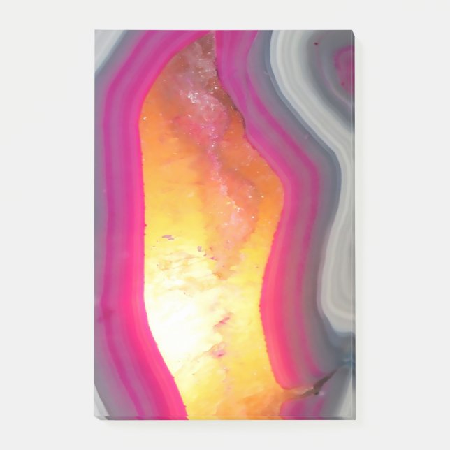 Falln Rosa Geode Glow Post-it Block (Framsida)