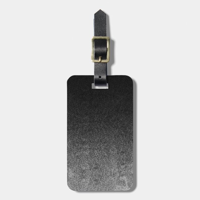 Falln Silver och svart Glitter-övertoning Bagagebricka (Vertikal Framsida)