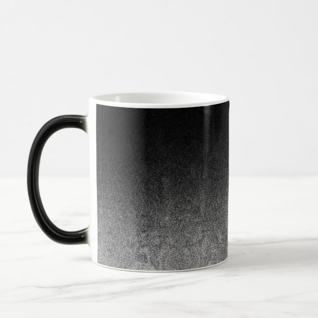 Falln Silver och svart Glitter-övertoning Magisk Mugg (Vänster)