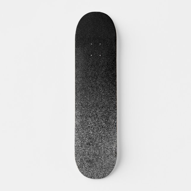 Falln Silver och svart Glitter-övertoning Mini Skateboard Bräda 18,5 Cm (Framsida)