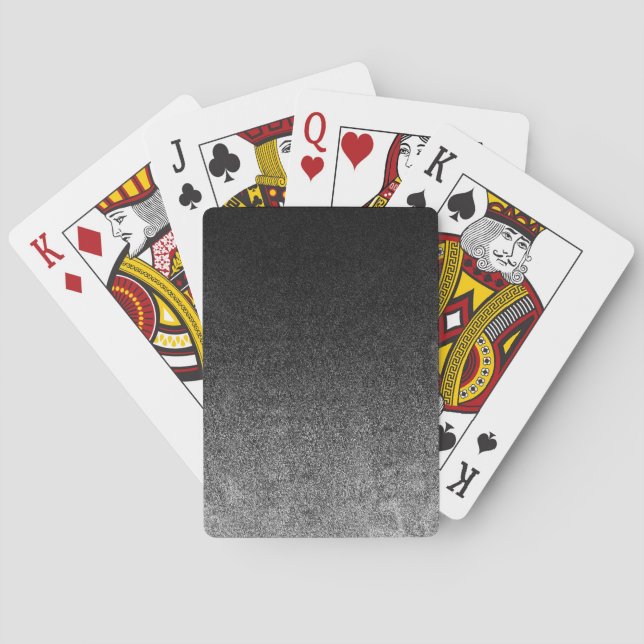 Falln Silver och svart Glitter-övertoning Spel Kort (Baksidan)