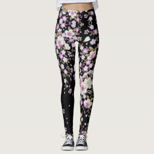 Falln som applåderar rosablommor leggings