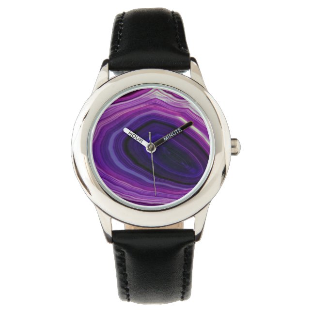 Falln Swirled Lila Geode Armbandsur (Framsida)