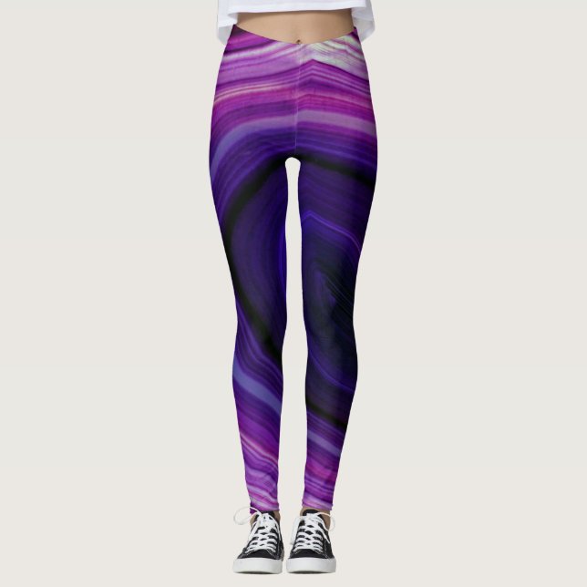 Falln Swirled Lila Geode Leggings (Framsida)