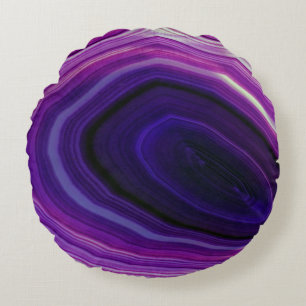 Falln Swirled Lila Geode Rund Kudde