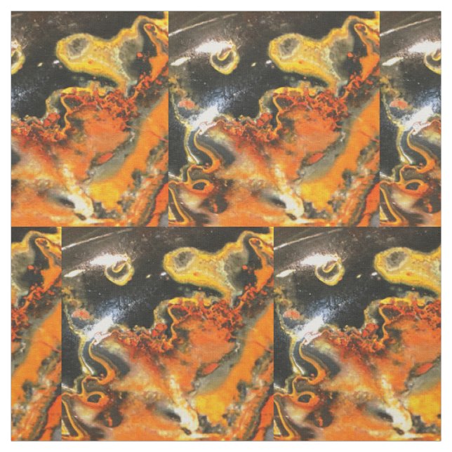 Falln Swirled Orange Stones Tyg (Provkarta)
