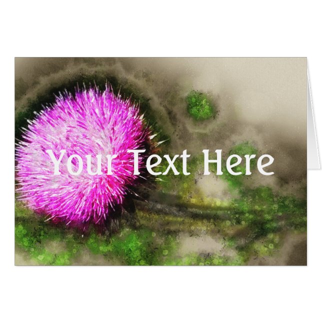 Falln Thistle Magic Hälsningskort (Framsidan Horizontal)