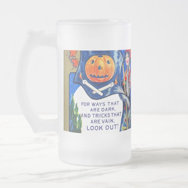 Falln-titta ut Halloween-tid Frostat Ölglas (Vänster)