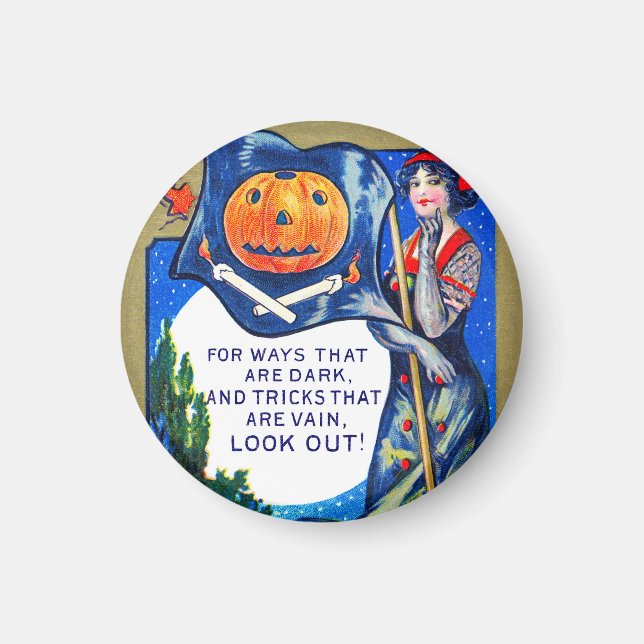 Falln-titta ut Halloween-tid Magnet (Framsidan)