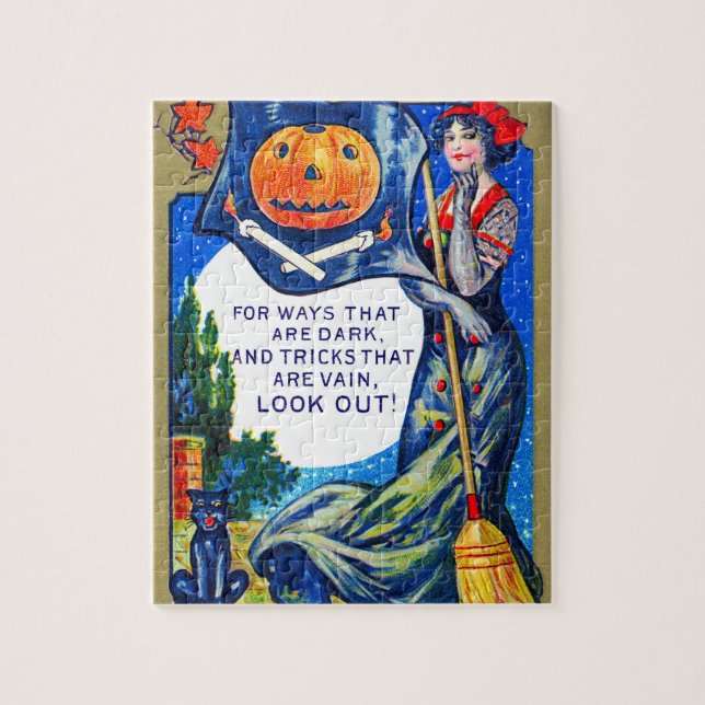 Falln-titta ut Halloween-tid Pussel (Vertikal)