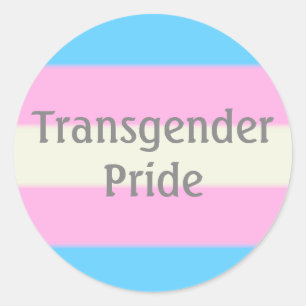 Falln Transgender-Pride Flagga (text) Runt Klistermärke